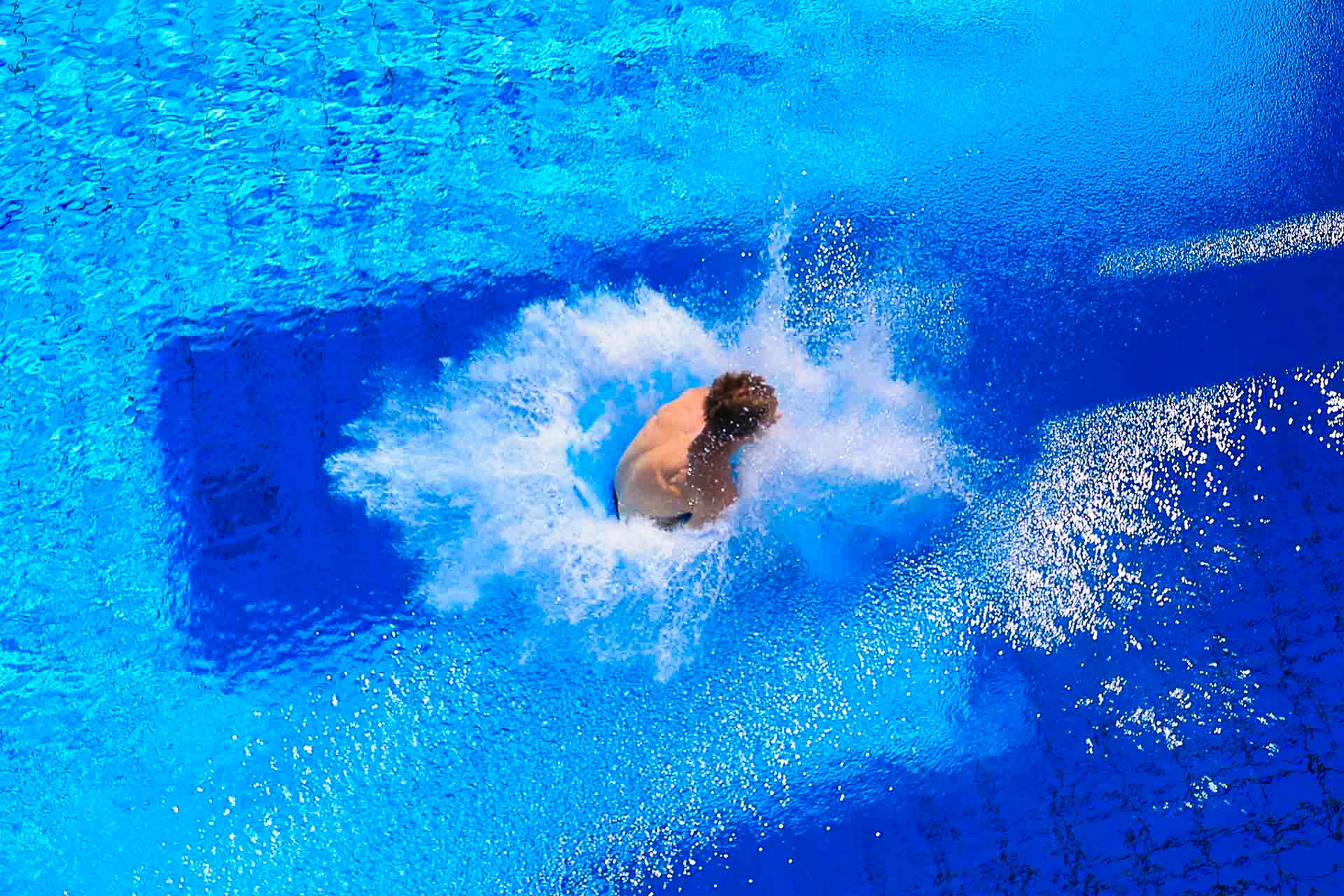 Sprung und Splash aus der Vogelperspektive. Originalarchiv.