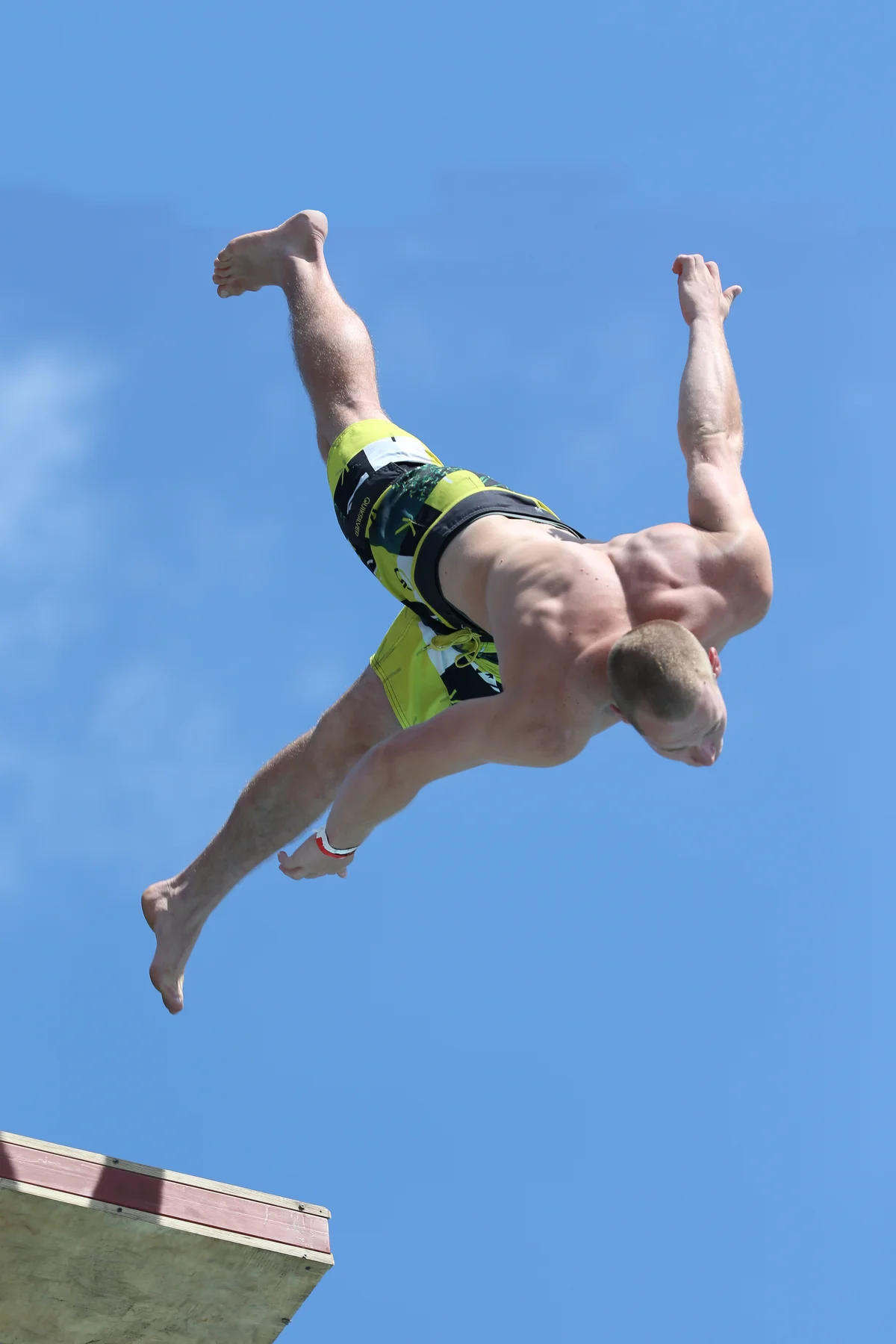 Rainhard Riede in the air. Original archive.