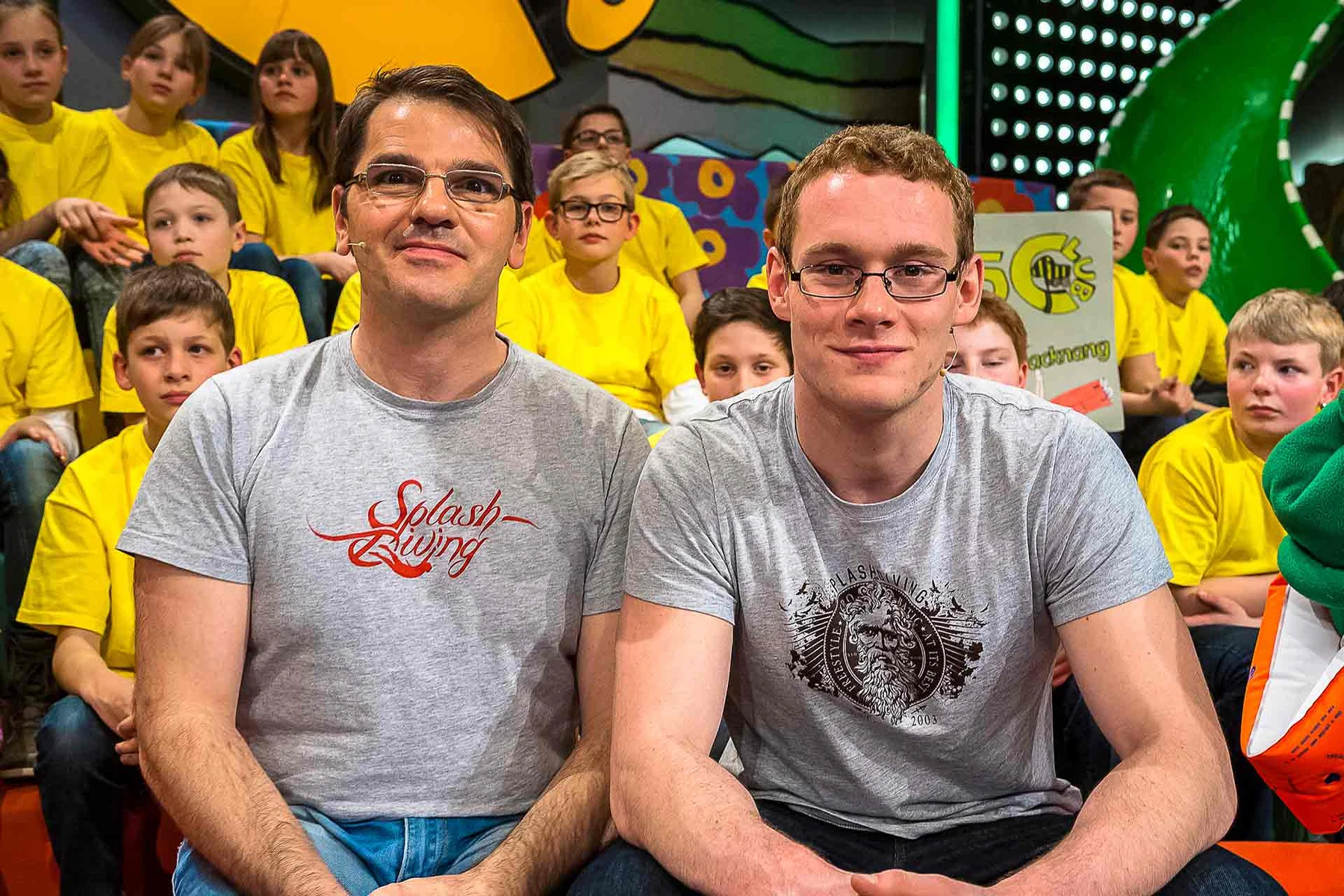 Splashdiving im Fernsehstudio. Originalarchiv.