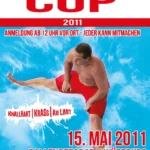 Plakatausschnitt zum Continental Cup am 15. Mai 2011 im Dallenbergbad Würzburg. Historische Ankündigung, keine Fotodokumentation des Veranstaltungstags.