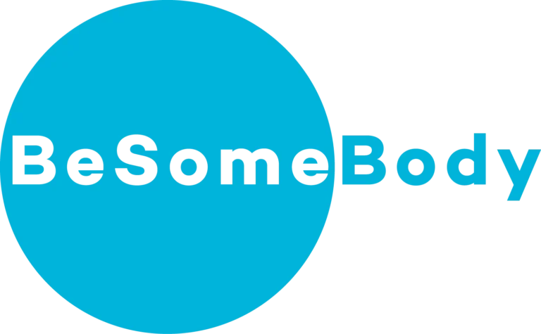 BeSomeBody: originaler Schriftzug aus der Gestaltungsdatei mit Datum 14. Oktober 2014. Historische Gestaltung, unverändert im Seitenverhältnis.