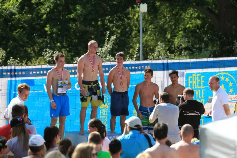 People gathered around the podium. Sindelfingen, July 2016.